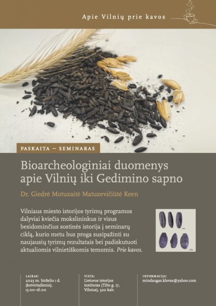 Kviečiame į seminarą "Bioarcheologiniai duomenys apie Vilnių iki Gedimino sapno"