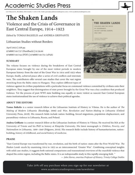 Knyga "The Shaken Lands. Violence and the Crisis of Governance in East Central Europe,...