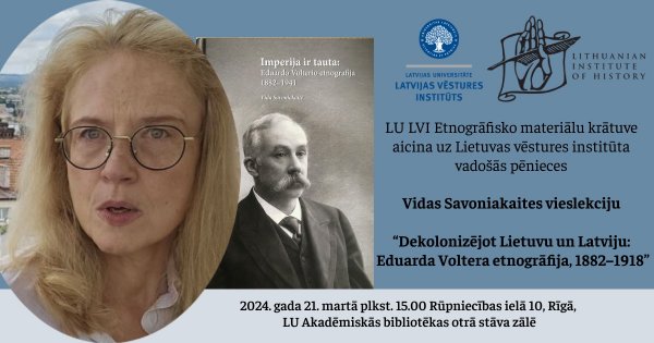 Kvietimas į Vidos Savoniakaitės paskaitą Latvijos universitete