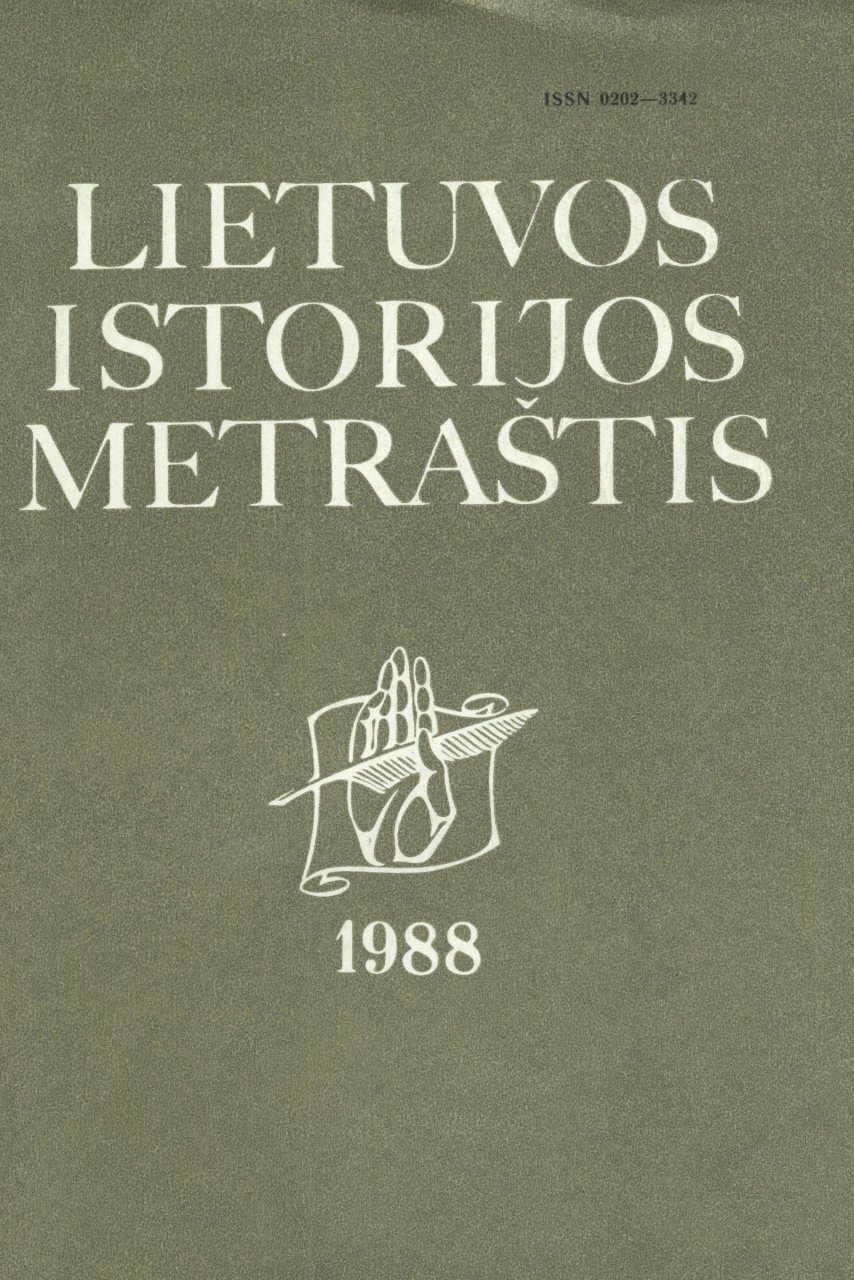 Lietuvos istorijos metraštis 1988 metai 