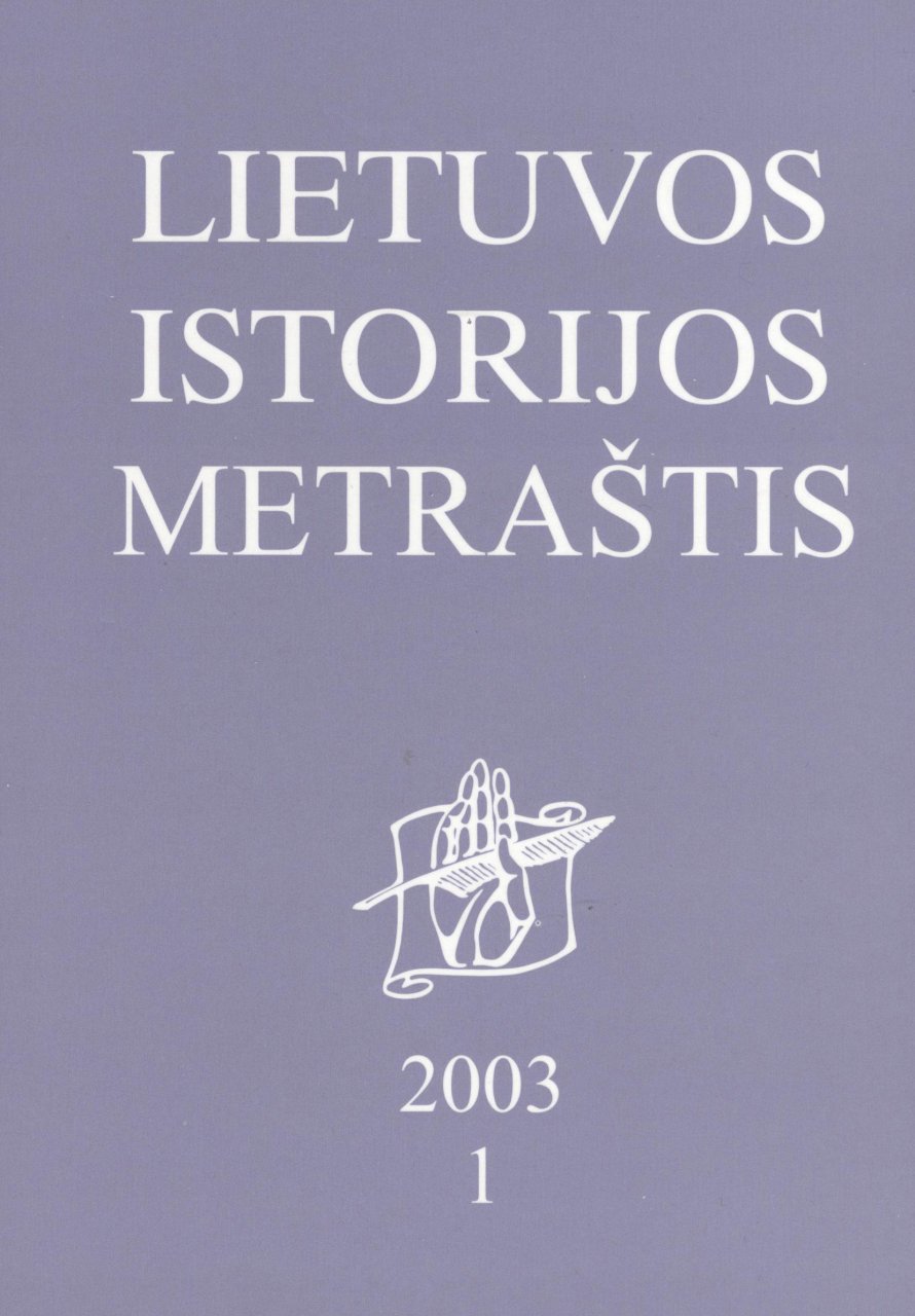Lietuvos istorijos metraštis 2003 metai 1 